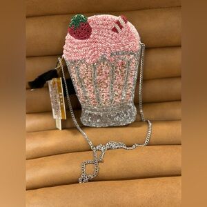 Beaded Pink and Silver Women's Bag